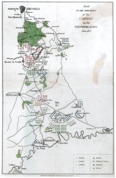 A hadjárat hadműveletének terve Hollandiában, 1815. június 1816 alkotó: Unbekannt