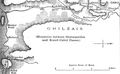A Shutargardan-hágótól Cabulig vezető út terve, 1880 alkotó: Unbekannt