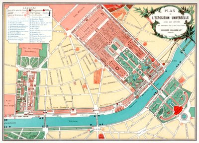 Az egyetemes kiállítás terve, Párizs, 1889 alkotó: Unbekannt