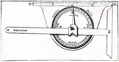 A földméréshez beállított négyzettel együtt használt planiméter, 1605 alkotó: Unbekannt