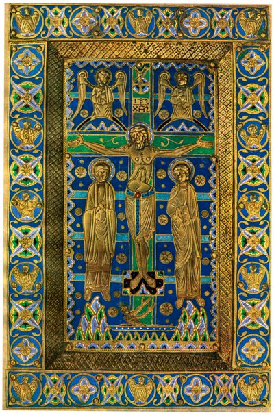 Plakettkötés plaque de reliure, champlevé zománc rézen, 13. század, 1931 alkotó: Unbekannt