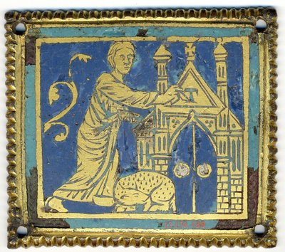 Tábla az ajtó jelölésével Tau betűvel, német, kb. 1200. alkotó: Unbekannt