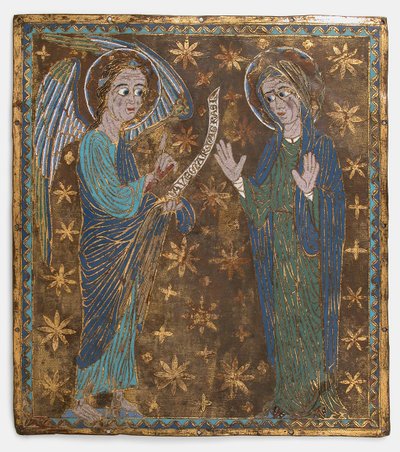 plakett az Angyali üdvözlettel, katalán vagy közép-olasz, kb. 1200-1225. alkotó: Unbekannt