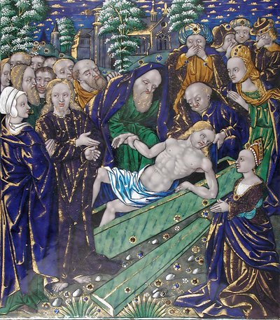 Emléktábla Lázár feltámadásával, francia, 16. század első fele. alkotó: Unbekannt
