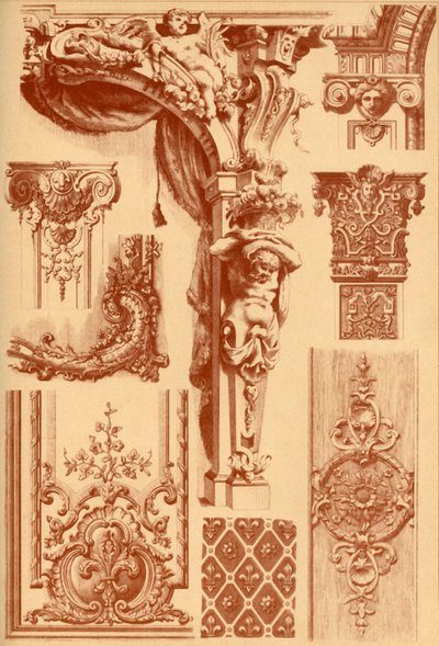Gipszdíszek, Franciaország, 17. és 18. század, 1898. alkotó: Unbekannt
