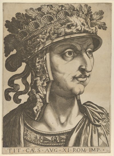 11. tábla: Titus Vespasianus jobbra néz, a „Tizenkét Caesar”-ból, 1610-40. alkotó: Unbekannt