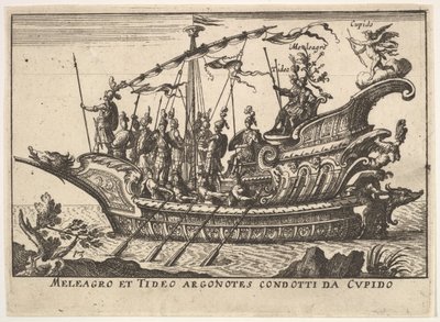 13. tábla: Meleager és Tydeus argonauták Cupid Meleagro et Tideo Argonotes condotti... vezetésével, 1664 alkotó: Unbekannt