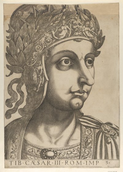 3. tábla: Tiberius jobbra fordult a „Tizenkét császár”-ból, 1610-40. alkotó: Unbekannt