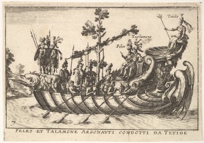 7. tábla: Peleus és Talamone az argonauták vezetésével a Tetidesből, A pompás díszszemléből a..., 1664-ben. alkotó: Unbekannt