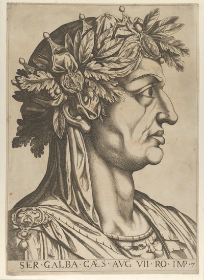 7. tábla: Servius Galba profilban jobbra, a „Tizenkét Caesar”-ból, 1610-40. alkotó: Unbekannt