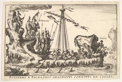 8. tábla: Polyphemus és Palemonius Ceres Polifemo e Palemonio Argonauti condotti d ... vezetésével, 1664. alkotó: Unbekannt