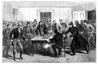 Rendőrségi razzia az írországi Loughrea Nemzeti Bérleti Irodájában, 1887 alkotó: Unbekannt