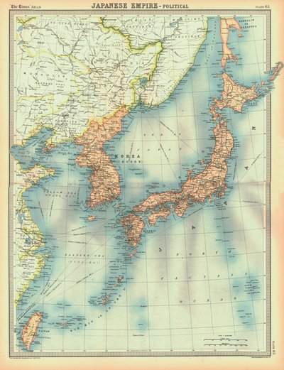 A Japán Birodalom politikai térképe, XX. század eleje alkotó: Unbekannt