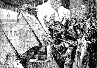 X. Leó pápa kiközösíti Luther Mártont eretnekként, Róma, 1521 1909 alkotó: Unbekannt