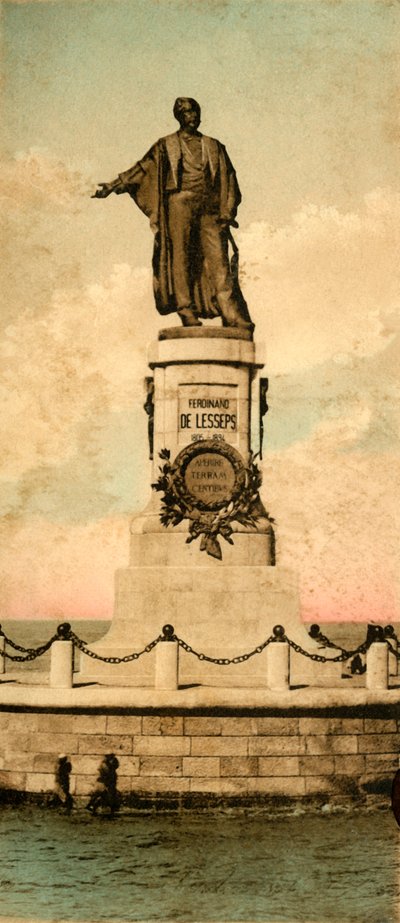 Port Said. - Ferdinand de Lesseps szobra, c1918-c1939. alkotó: Unbekannt