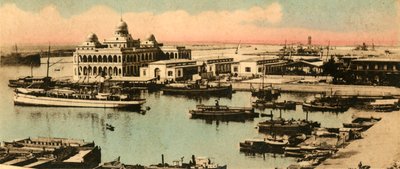 Port Said. - A csatorna bejárata és a Társaság irodái, c1918-c1939. alkotó: Unbekannt