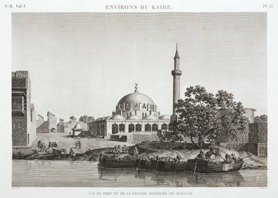 Boulaq kikötője és nagymecsetje, Kairó, Egyiptom, 1798 körül alkotó: Unbekannt