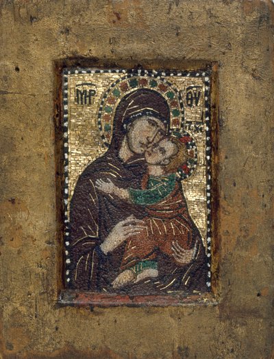 Hordozható ikon a szűz Eleousával, bizánci, 1300-as évek eleje. alkotó: Unbekannt