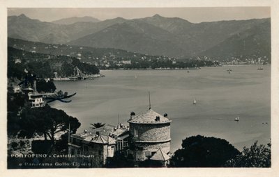 Portofino – Castello Brown és a Tigullio-öböl panorámája, 1900. alkotó: Unbekannt