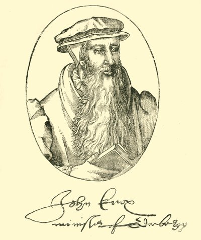 John Knox portréja és autogramja, 1550-1560, 1890. alkotó: Unbekannt