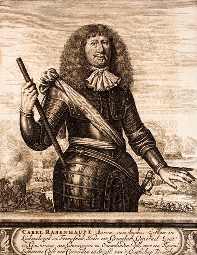 Carl von Rabenhaupt portréja 1602-1675 Forrás: A háború jelenete, 1675. alkotó: Unbekannt
