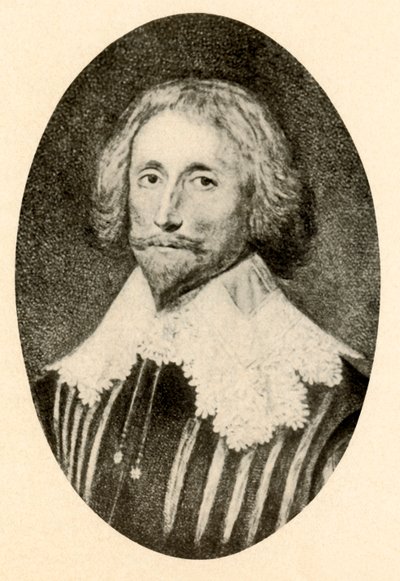 George Sandys portréja vágott duplarésszel és Vandyke gallérral, 1610-1630, 1937. alkotó: Unbekannt