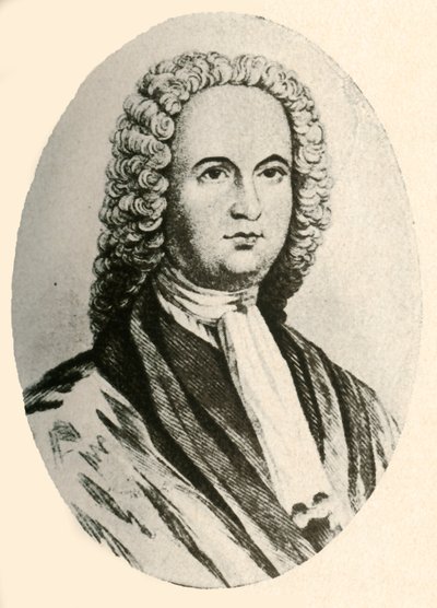 James Logan portréja, parókában és bírói köntösben, Pennsylvaniában hordva, 1745, 1937. alkotó: Unbekannt