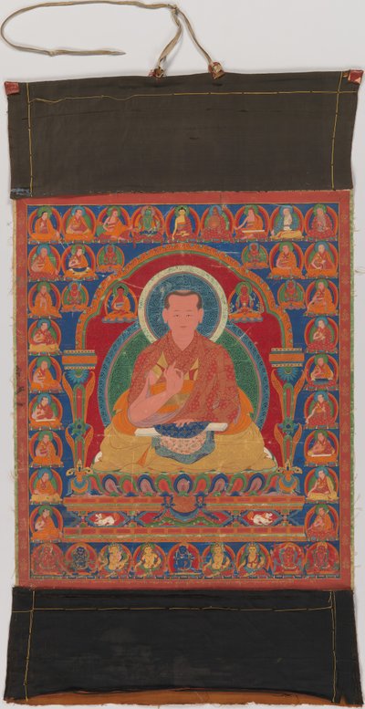 Munchen Sangye Rinchen, a Ngor kolostor nyolcadik apátjának portréja, 16. század vége. alkotó: Unbekannt