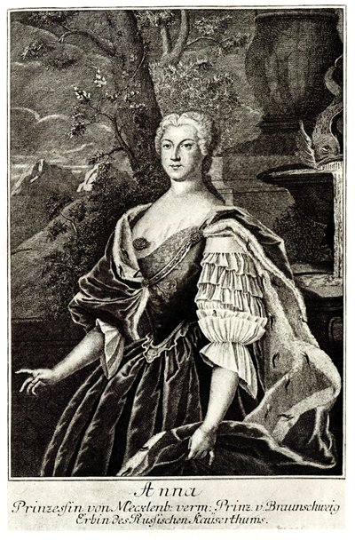 Anna Leopoldovna hercegnő portréja 1718-1746, Iván cárok anyja, VI. alkotó: Unbekannt