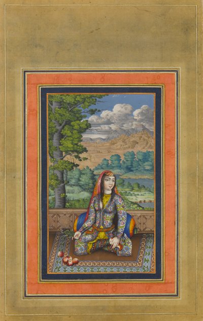 Egy perzsa hölgy portréja, Folio a Davis-albumból, kb. 1736-37. alkotó: Unbekannt