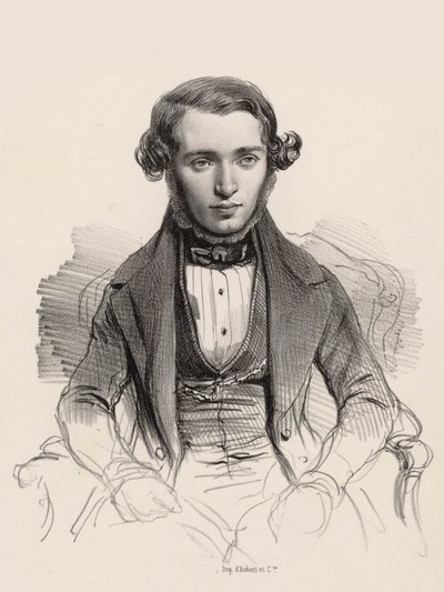 Jacob Rosenhain zongoraművész és zeneszerző portréja 1813-1894, 1845. alkotó: Unbekannt