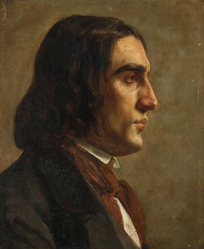 Robert Schumann zeneszerző portréja 1810-1856, c. 1840. alkotó: Unbekannt