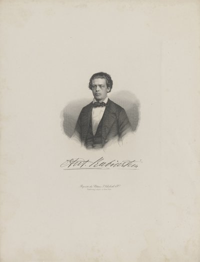 Anton Rubinstein zeneszerző portréja 1829-1894, c. 1850. alkotó: Unbekannt