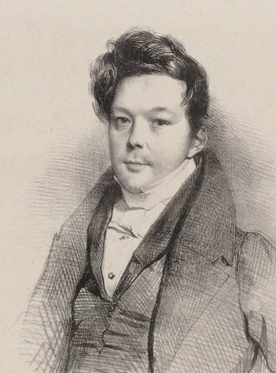 Auguste-Mathieu Panseron zeneszerző portréja 1796-1859, 1820. alkotó: Unbekannt
