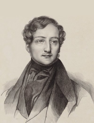Thalberg Zsigmond zongoraművész és zeneszerző portréja 1812-1871. alkotó: Unbekannt
