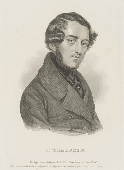 Thalberg Zsigmond zongoraművész és zeneszerző portréja 1812-1871, c. 1850. alkotó: Unbekannt