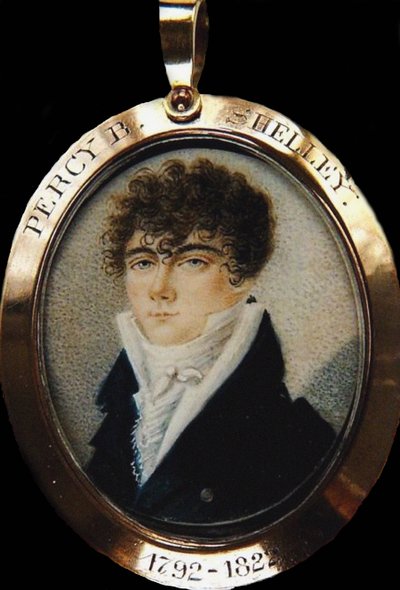 Percy Bysshe Shelley költő portréja 1792-1822, kb. 1825 alkotó: Unbekannt