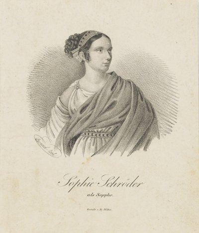 Az énekes és színésznő, Sophie Schröder portréja 1781-1868 Sappho néven, 1833. alkotó: Unbekannt