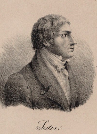 Wilhelm Sutor énekes és zeneszerző portréja 1774-1828, 1825 körül. alkotó: Unbekannt