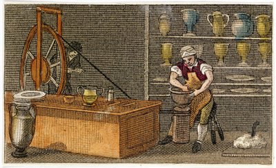 Fazekas dolgozik a Wedgwoods Etruria gyárban, Hanley, Staffordshire, 1830 alkotó: Unbekannt