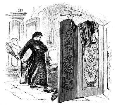 Bűnbánót nyírfával ostorozó pap, 1876. sz alkotó: Unbekannt