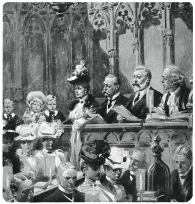 Albert herceg az apátság hálaadó istentiszteletén a szülei biztonságos visszatéréséért Indiából, 1906 1937 alkotó: Unbekannt