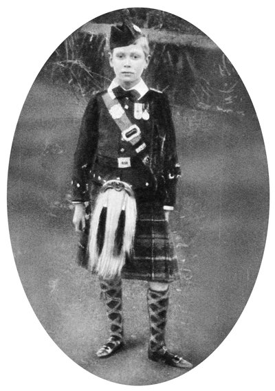 Albert herceg Highland ruhát visel, Sandringham, Norfolk, 1909 alkotó: Unbekannt