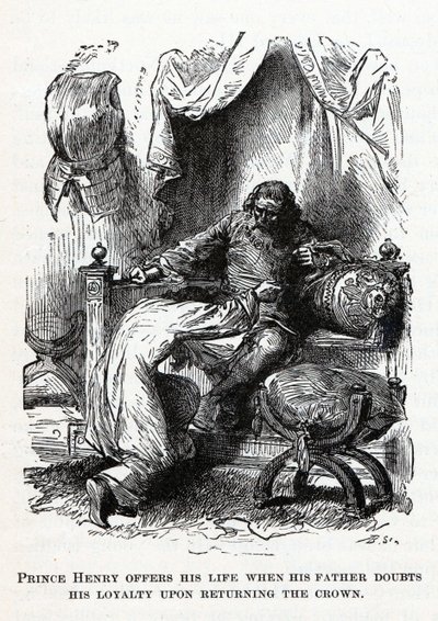 Henrik herceg életét ajánlja, amikor apja kételkedik a hűségében, amikor visszaadja a koronát, 1882 alkotó: Unbekannt