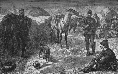 Lajos Napóleon herceg és a buli a zulu meglepetés előtt, 1880 alkotó: Unbekannt