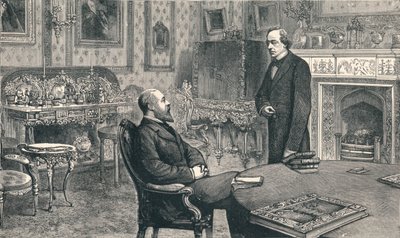 Walesi herceg látogatása Lord Beaconsfieldnél a Hughenden Manorban, 1896 alkotó: Unbekannt