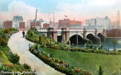Princes Bridge, Melbourne, Ausztrália, 1912 alkotó: Unbekannt