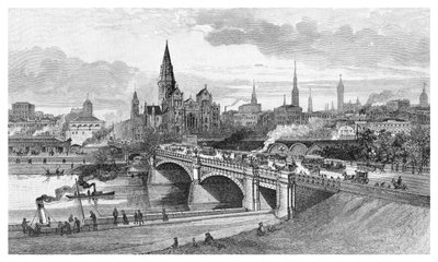 Princes Bridge, Melbourne, Victoria, Ausztrália, 1886 alkotó: Unbekannt