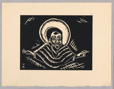Nyomtatás, Christos az utolsó ítéleten, Krisztus, IX. Tábla, Etiópia vagy Christos, Madonna és szentek, ahogy a régi etióp kódexportfólió illusztrációiban láttam alkotó: Unbekannt