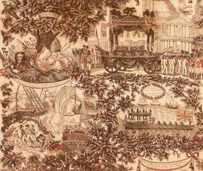 Nyomtatott vászontábla, amely Lord Nelson vikomt temetési menetét ábrázolja, 1806 alkotó: Unbekannt